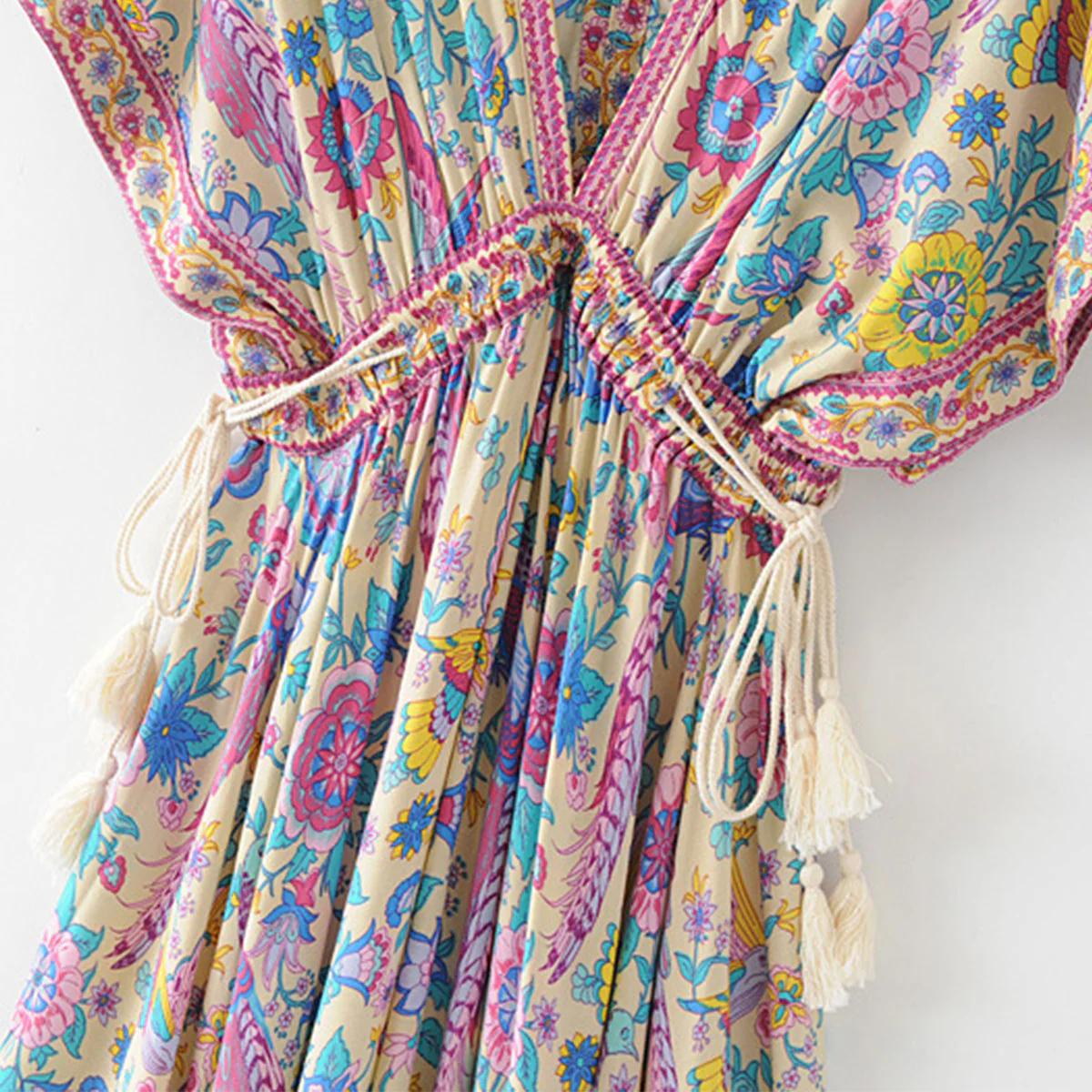 Songbird Boho Floral Print Midi Dress