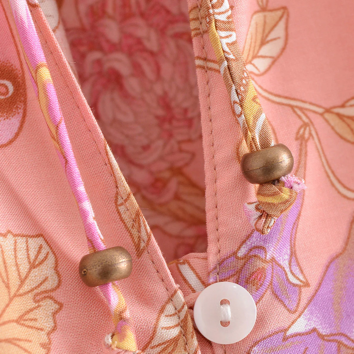 Pretty Pink Butterfly Boho Floral Print Mini Dress